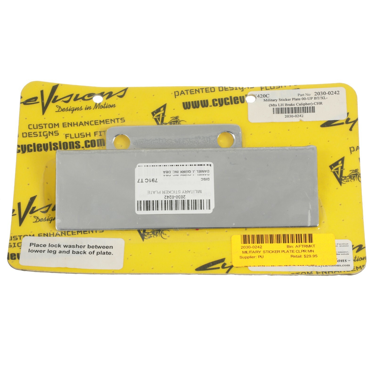 Placa de calcomanía de freno militar para Harley-Davidson (N/P 2030-0242)