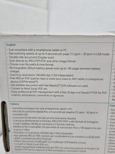 I.R.I.S. IRIScan Anywhere 6 Wifi Duplex Handheld Scanner Sealed Damaged Box - Picture 4 of 16