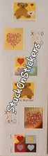  ❤ Mrs Grossman STAMPS LOVE foil heart teddy bear Stickers Limited Edition