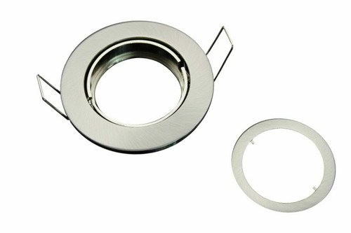 Alu Einbaustrahler Rahmen rund Eisen gebürstet/chrom-glänzend/gold-messing/weiss - Bild 1 von 8