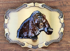 Brown Bear Growling 3D Wildlife Hunting Grizzly Raintree WESTERN BELT BUCKLE NIB
