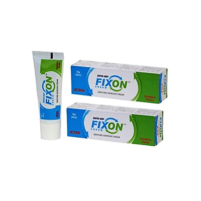Fixon Super Grip (Strawberry Flavour) Denture Adhesive Cream 50g (Free Ship)
