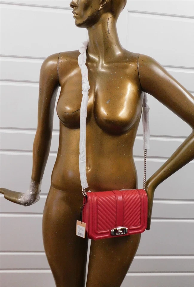 Nuevo Bolso Bandolera Rebecca Minkoff Love Acolchado Pimentón Rojo Cadena Cuero Foto 2 de 4