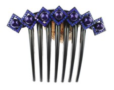 Blue Austrian Rhinestone Crystal Elegant Bridal Hair Comb