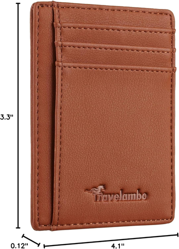 Genuine Leather RFID Blocking Slim Men Wallet  – Minimalist Front Pocket Design - Picture 9 of 9