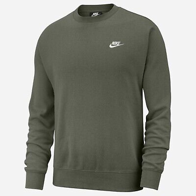 Nike Sportswear Club Fleece Crewneck Sweatshirt Size 2XL Olive Green ...