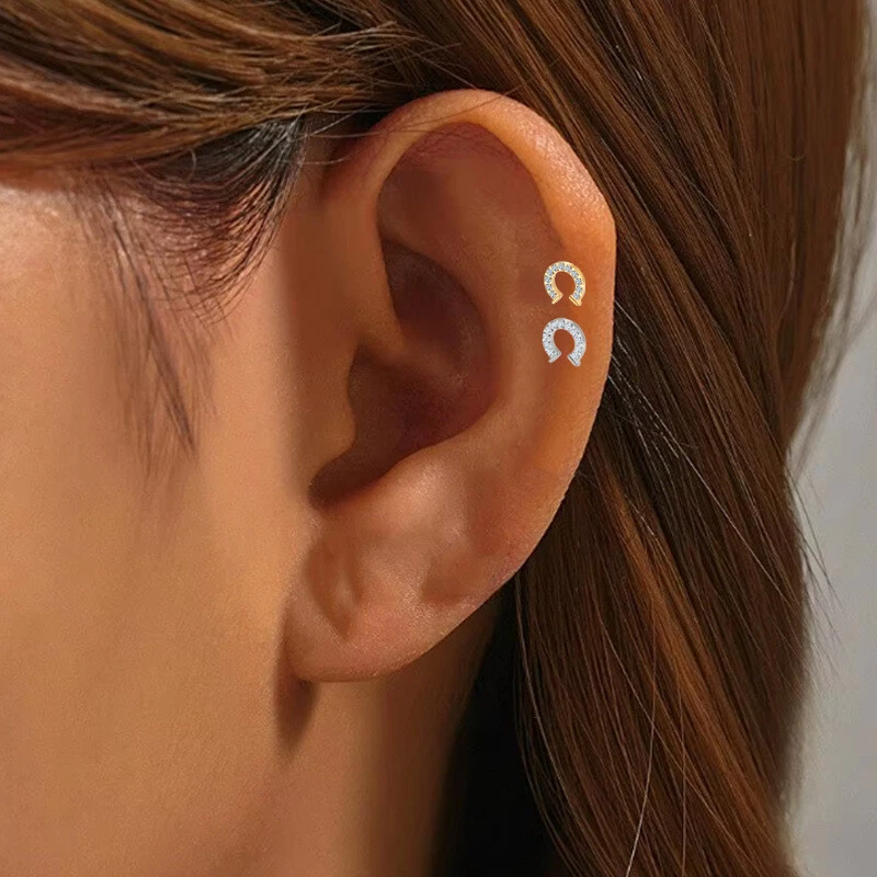 F136 Titanium Earring Hypoallergenic Piercing Stud Crawler Earring for Cartilage - Image 4 of 4