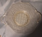 Yellow Depression Glass Lancaster Landrum Cane Bottom Plate with Two Handles — photo 7