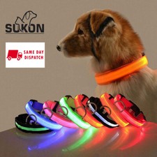 Image of LED Pet Dog Collar Safety Luminous Flashing Light Up USB Rechargeable S/M/L