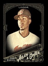 2018 TOPPS ALLEN GINTER X BASEBALL BASE CARD #210 Francisco Lindor Indians