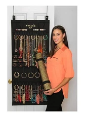 Donna Walsh Hanging Jewelry Organizer - Ultimate Jewelry Scroll- IVORY FLORAL