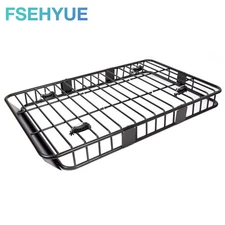 Universal Roof Rack Basket Car Luggage Carrier Steel Vehicle Cargo 64" For SUV
