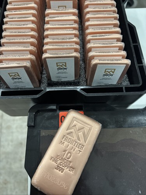 #ad 10 ounce Copper Bar .999 Fine Frontier Mint Sealed w COA amp; Serialized Bullion $65.99