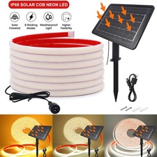 24V Solar Neon COB LED Strip Lights Adhesive Garden Outdoor Light IP68 8 Modes