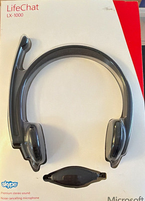 Microsoft LifeChat LX-1000 USB Headset Black Boom Mic Noise Cancel Volume