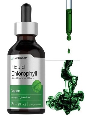 Liquid Chlorophyll Drops 2 oz, Non-GMO, Natural Peppermint Flavor, by Horbaach