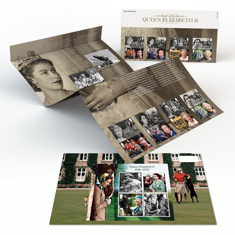 Queen Elizabeth II 100 Years Stamps Presentation Pack from Royal Mail