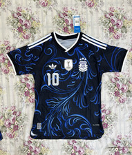 Argentina Away Lionel Messi #10 Soccer Jersey Black/Blue/White Size S WC 26