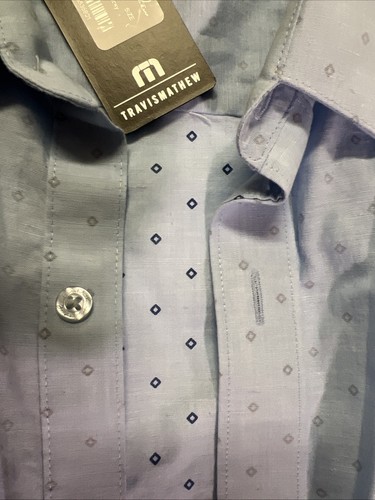 Travis Mathew Tisbury Short Sleeve Button Up Heather Kentucky Large NWT - Picture 9 of 10