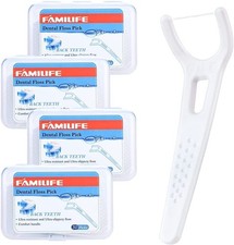Dental Floss, FAMILIFE Unwaxed Dental Floss Picks Unflavored Fluoride Free Ba...
