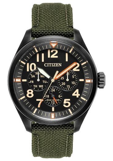 Citizen Men's Garrison Day Date Window Green Eco-Drive Watch 43MM