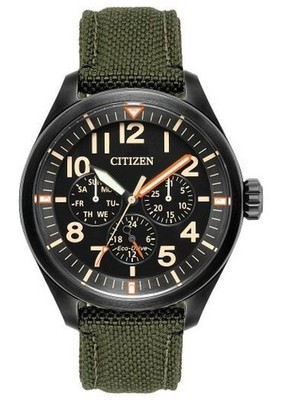 Citizen Men's Garrison Day Date Window Green Eco-Drive Watch 43MM