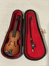 Miniature 4" Violin and Bow with Mini Case 5"