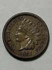1863 Copper Nickel Indian Head Penny Cent  Almost Uncirculated