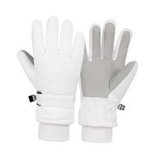 Waterproof Winter Gloves For Kids Toddler Warm Snow Gloves Boys 4-6 T White