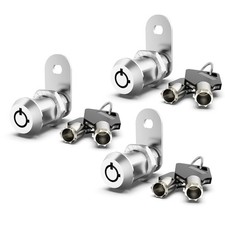 3 Pack Cabinet Locks with Keys, 1-1/8" Cam Locks Keyed Alike, RV Storage Lock...