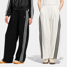Adidas Dance Interlock Pants Wide Leg Loose Fit White Black KR7593 KR7594 Womens