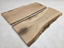 29" Very Nice Unique Set of 2 White Oak Live-edge Slab Lumber Kiln-dried Wood