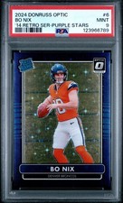 Bo Nix 2024 Donruss Optic '14 Retro Series Purple Stars /25 #6 (RC) PSA 9 POP 5