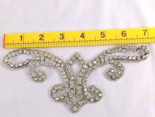 Applique Vintage Rhinestone Crystal Silver Be...