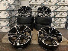 21" AUDI A7 2010-2026 ALLOY WHEELS & TYRES GLOSS BLACK 5S-EVO DESIGN 9J