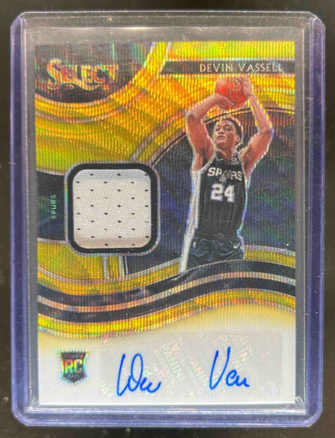 2020-21 Select Devin Vassell Rookie Jersey Auto RC Gold Wave Prizm #RJA-VAS