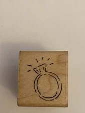 JRL Design Bridal Fair Wedding Engagement Ring Wood Mounted Rubber Stamp RS16