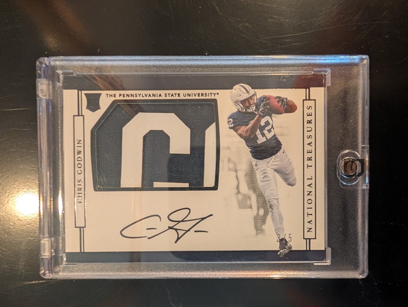 2017 National Treasure Collegiate Chris Godwin Black Patch Auto 3/5