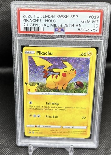Pikachu PSA 10 Gem Mint SWSH039 General Mills Promo Holo EN 2020