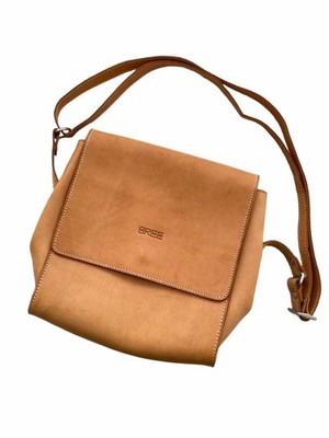BREE Leather Shoulder Bag Brown Compact Used Japan