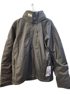 HELLY HANSEN CREW HOODED MIDLAYER JACKET BLACK STYLE 34442 990 SIZE LARGE MENS