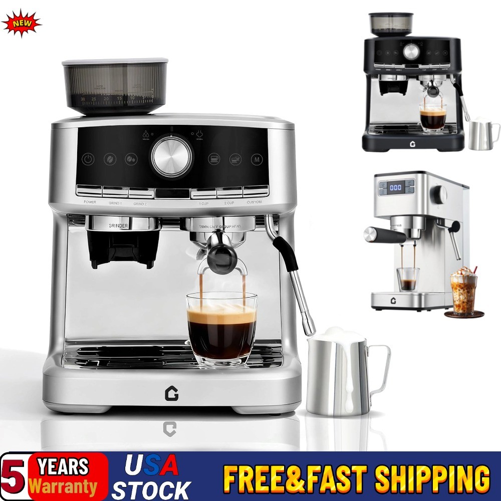 Brand New Automatic Espresso & Coffee Machine Sliver Black for Latte Cappuccino