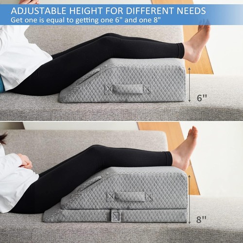 Adjustable Leg Elevation Pillows for Swelling, Cooling Gel Memory Foam Wedge... - Picture 2 of 7