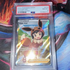 Pokémon TCG Poké Kid Full Art Ultra Rare Holo 070/072 Shining Fates 2021 PSA 8