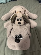 Lot Of 2 Vintage Pound Puppies One Big And One Small Gray