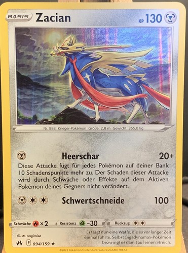 Pokemon Zacian Crown Zenith #94/159 🇩🇪