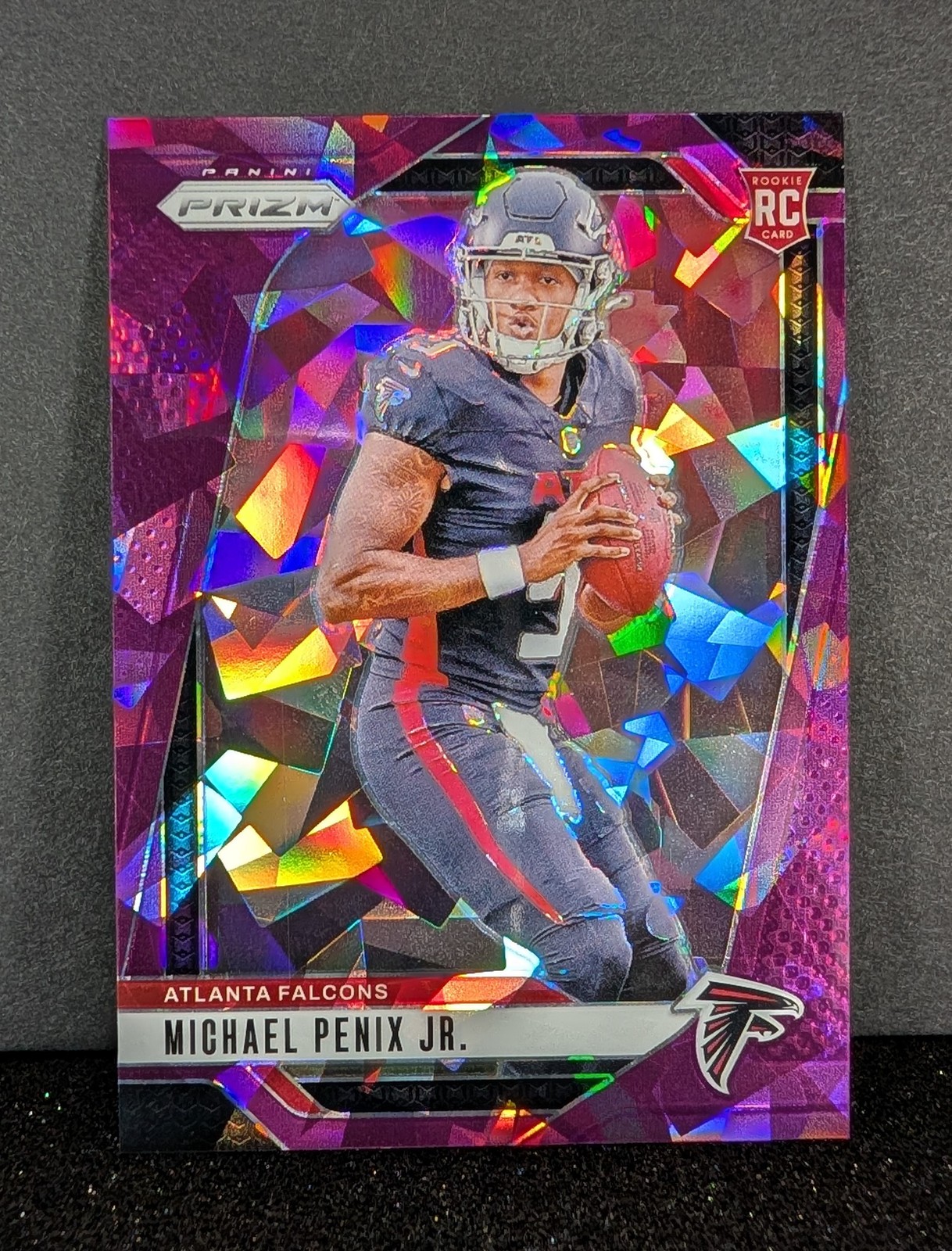 2024 Panini Prizm #378 Michael Penix Jr. Purple Ice #/225 Atlanta Falcons Rookie