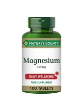 Nature s Bounty Magnesium 250 mg Tablets Pack of 100 Coated Tablets One a Day 0.68 per thousand milligrams