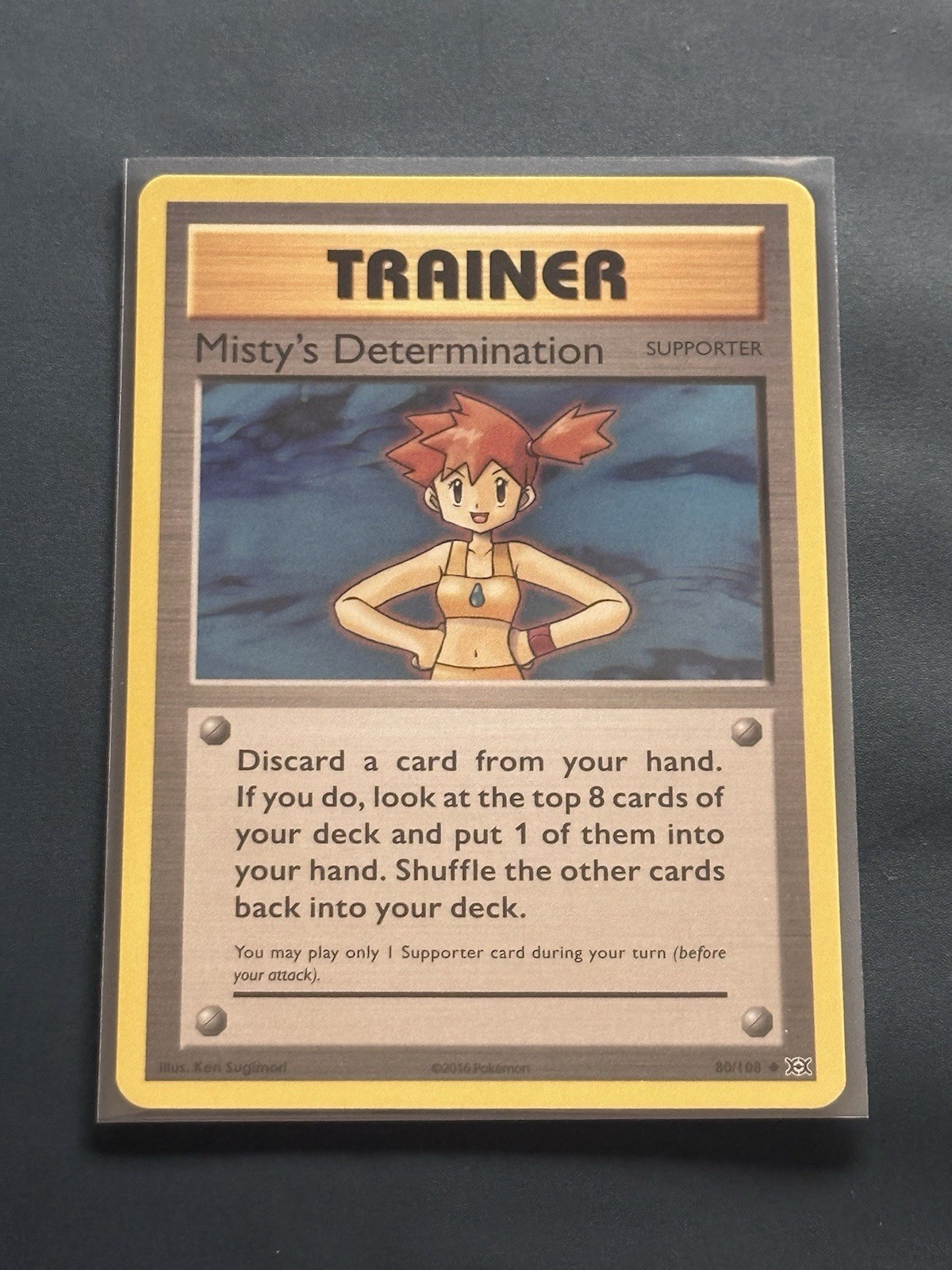 MISTY'S DETERMINATION TRAINER XY EVOLUTIONS SET POKEMON CARD 80/108 NM/M