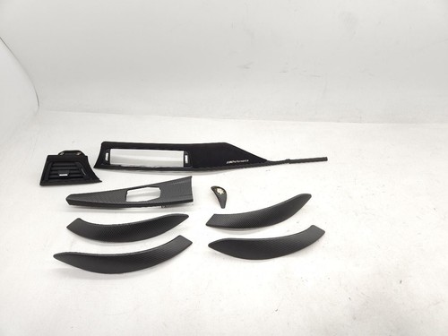 14-20 BMW 430i 428i F36 Dash Door Console Carbon Alcantara Trim Panel SET 8x